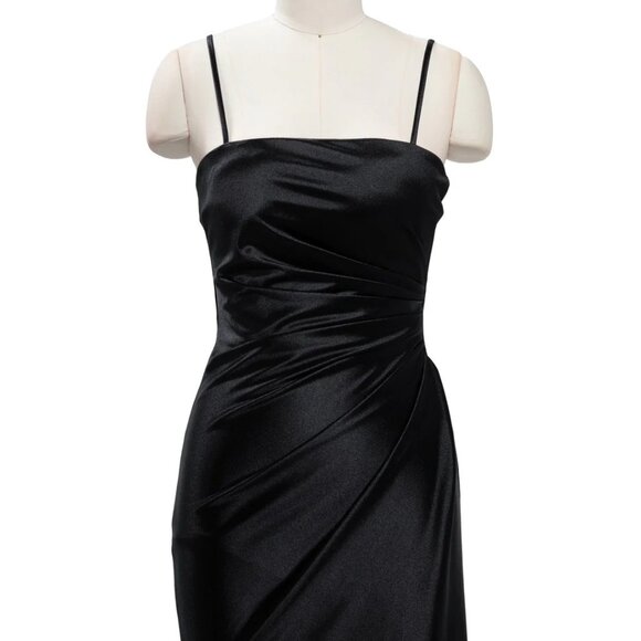 New Short  Solid Cocktail Dress w/ Straight Across Neck & Zipper Back TR D715 - Picture 1 of 8